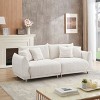 NicBex Teddy Fabric Loveseat Sofa Mid Century Modern Love Seat Couches with 4 throw pillows and hardware feet,Suitable for Bedroom,Living Room - 2 of 4