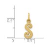 Black Bow Jewelry The Sadie 14k Yellow Gold Mini Satin Script Initial Charm, Letter S - 4 of 4