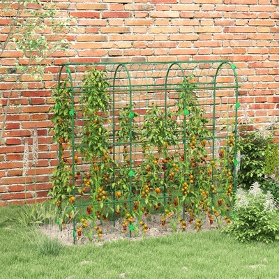 Green Metal 72" Tall Arch Garden Trellis for Climbing Plants