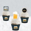 Big Dot of Happiness Cheers and Beers to 40 Years - Cupcake Decoration - 40th Birthday Party Cupcake Wrappers and Treat Picks Kit - Set of 24 - 3 of 4