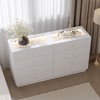 Famapy 8 Drawers Chest Dresser,Tempered Glass Top,2 Display Drawers with 9-Section,3-Color Led,Crystal Knobs,Bedroom/Closet Vanity Storage Cabinet - 3 of 4