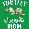 Men's Design By Humans Turtley Awesome Mom Turtle with Flower By animalshop T-Shirt - 2 of 2
