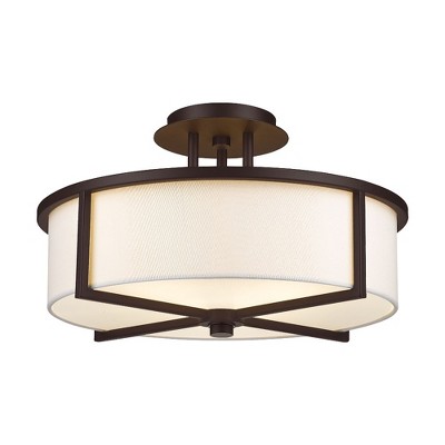 Livex Lighting Wesley 3 - Light Semi-Flush Mount in  Bronze