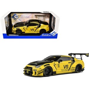Nissan Skyline GT-R (R35) Liberty Walk Body Kit 2.0 RHD Yellow with Black Hood and Top 1/18 Diecast Model Car by Solido - 1 of 4