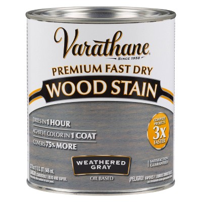 Rust-Oleum 2pk Varathane Premium Fast Dry Wood Stain Quart Weathered Gray