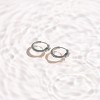 EVRY JEWELS WATERPROOF Gold or Silver Plated Stainless Steel Marquise Crystal Huggie Hoop Earrings - 2 of 2