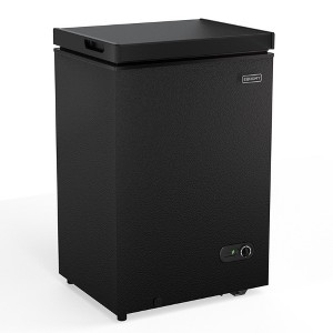 EUHOMY 3.5 cu.ft Chest Freezer with Removable Basket, Deep Freezer Adjustable 7 Thermostat, Quiet Mini Freezer Free-Standing Top Door, Energy Saving - 1 of 4