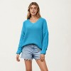Anna-Kaci Women's V-Neck Relaxed Fit Knit Sweater with Long Sleeves - 3 of 4