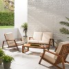 Christopher Knight Home Paloma Outdoor Acacia Wood 4 Seater Chat Set with Cushions - 3 of 4