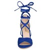 Allegra K Women's Open Toe Crisscross Block Heeled Lace Up Sandals - 2 of 4
