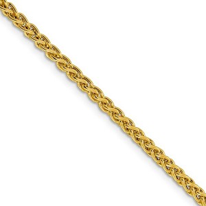 Black Bow Jewelry 3.5mm 14k Yellow Gold Hollow Wheat Chain Necklace - 1 of 4
