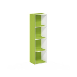 HOMLUX 4-Tier Bookcase with 4 Open Cubbies Storage Shelf Display Organizer, Green - 1 of 4