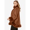 Jessica London Women's Plus Size Faux Fur Trim Wool Cape - 4 of 4