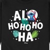 Men's - Lilo and Stitch - Alo Ho Ho Ho Ha Christmas Graphic Fleece Sweatshirt - 2 of 4