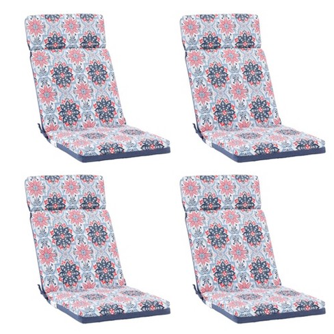 Aoodor Reversible Design High Back Chair Cushions Set Of 4- White