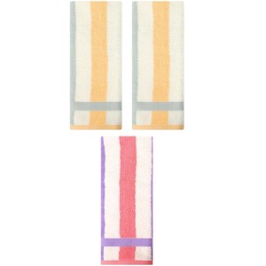 REGALWOVEN 3 Pack Striped Cotton Bathroom Decorative Hand Towels 13" x 29" - 1 of 4