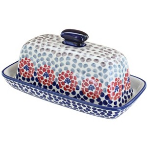 Blue Rose Polish Pottery M074 Manufaktura Butter DIsh - 1 of 1