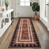 Washable Geometric Bordered Living Room Rugs, Contemporary Non Slip Low Pile Bedroom Carpet, Stain Resistant Dining Room Rugs - 2 of 4