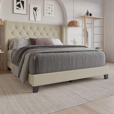 Home Design Homer Tufted Upholstered Panel Bed