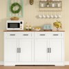 USIKEY Large Sideboard Buffet Cabinet with 4 Doors and 2 Drawers, Modern Coffee Bar with Adjustable Shelves for Kitchen, Dining Room, White - 2 of 4