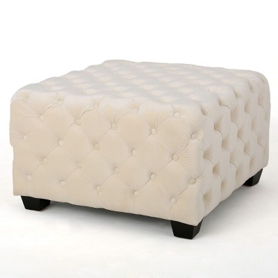 NicBex Modern 29" Square Ottomans Velvet Footstools with Button Tufted Stitching for Bedroom and Living Room