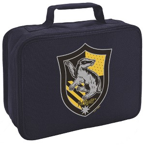 Harry Potter Hufflepuff Plaid Crest Insulated Soft Sided Lunch Box - 1 of 4