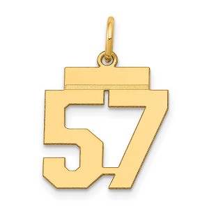 Black Bow Jewelry 14k Yellow Gold, Athletic Collection, Small Polished Number 57 Pendant - 1 of 4