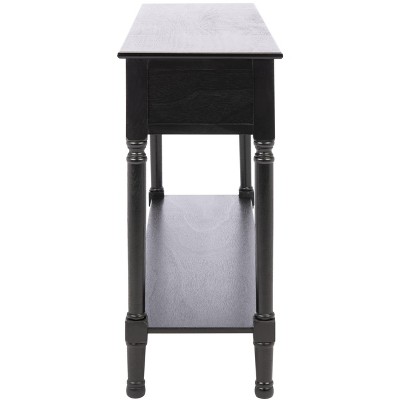 Farmhouse Chic Black Wood & Metal 3-Drawer Console Table