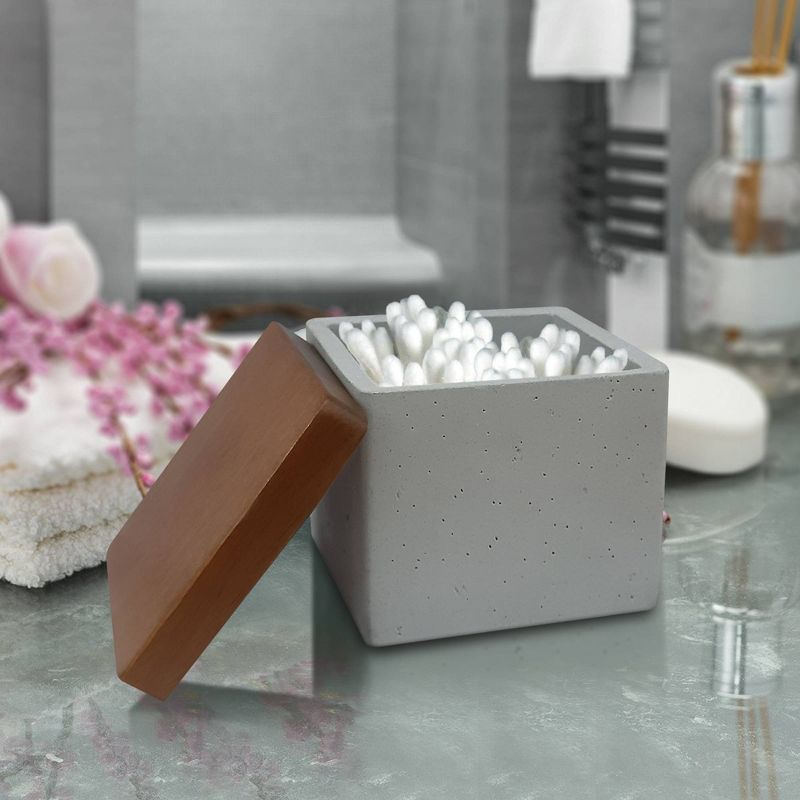Concrete Bathroom Vanity Countertop Storage Organizer Canister Jar - Nu Steel, 5 of 7