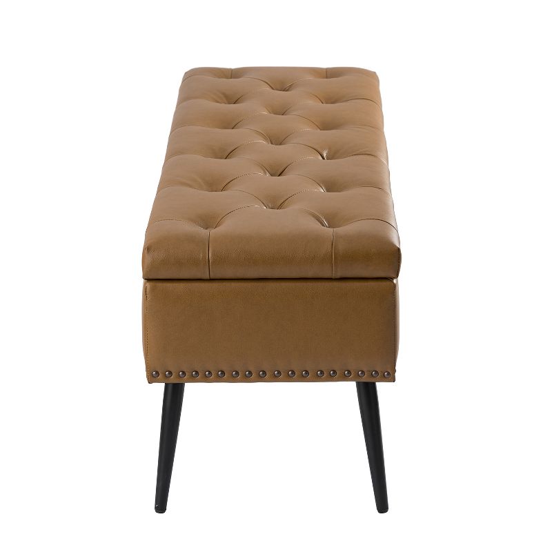 Arnold  Upholstered Flip Top Storage Bench with Tufted Design  | ARTFUL LIVING DESIGN, 4 of 10