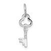 Black Bow Jewelry 14k White Gold, Hannah Collection, Mini Initial F Shamrock Key Charm - 3 of 4
