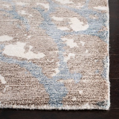 Handmade Light Brown and Ivory Wool Tufted Area Rug, 3' x 5'