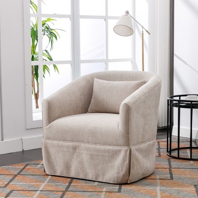 Garvee Accent Barrel Armchair, 360° Swivel Single Sofa, Ergonomics Accent Sofa Chair with Upholstered,Arm Chair with Backrest for Bedroom Living Room