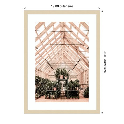 Natural Wood Framed Greenhouse Botanical Wall Art Print