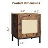 GustoWaveRattan Nightstand,, Accent End Table with Storage and Metal Legs, Night Stand for Bedroom, Living Room, Brown and Black - 2 of 4