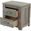 ORRD Rustic Light Grey Nightstand - 2 Drawers, Solid Wood Construction, Bedroom Furniture - 2 of 4