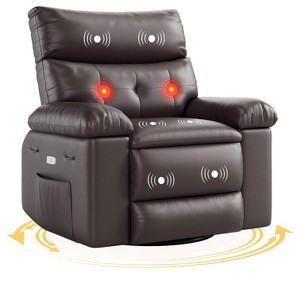 Oversized Recliner Sofa with Heat and Massage,360Swivel Lazy Boy Recliner Chair for Adult, Manual Rocking Chair with Remote Control for Living Room - 1 of 4