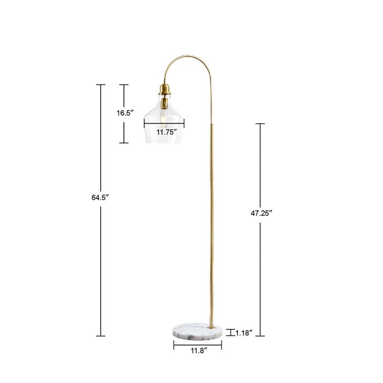 Arched Floor Lamp with Marble Base, 6 of 16