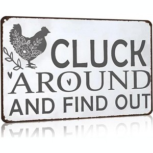 Lomsoe Funny Chicken Gifts Chicken Tin Sign for Home Farm Chicken Coop Farmhouse Kitchen Garden Decor Christmas Gift 8 X 12 Inch - 1 of 1