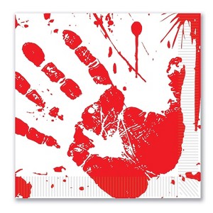 Beistle Bloody Handprints Luncheon Napkins 48/Pack 08103 - 1 of 1