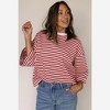 Amaryllis Women’s Striped Wide Sleeve Top with Open Back Statement Bow Detail Relaxed Fit Casual - 2 of 4