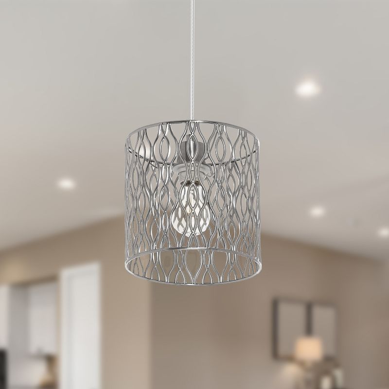 8.125&#34; Asa Metal Pendant Light with Silver Shade - River of Goods, 3 of 11