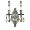 Elegant Lighting Rosalia 2 light Pewter Wall Sconce Golden Teak (Smoky) Royal Cut Crystal - 2 of 2