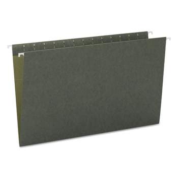 Smead Hanging File Folders Untabbed 11 Point Stock Legal Green 25/Box 64110