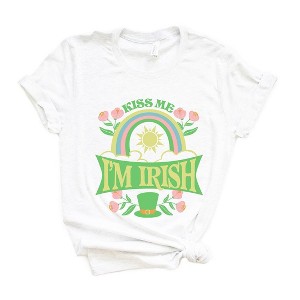 Simply Sage Market Women's Kiss Me I'm Irish Rainbow Short Sleeve Graphic Tee - 1 of 4