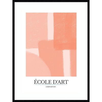 Large Vertical Black Wood Framed Abstract Art Print