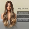 Jessie's Wig 26 Inch Long Wavy Wig Non Lace Synthetic Hair Brown Roots 1 Pc/Pack - 3 of 4