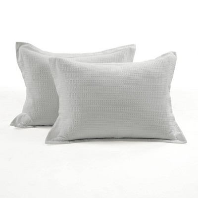 Full Gray Organic Cotton Waffle Comforter Set