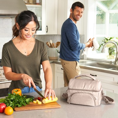 Sand Insulated Nylon Adult Tote Lunch Bag