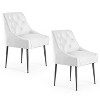DYHOME Modern Dining Chairs Set of 2, Mid Century Kitchen Dining Chairs with 5.12” Cushions, Upholstered Dining Chairs with Back Pull Rod - 2 of 4